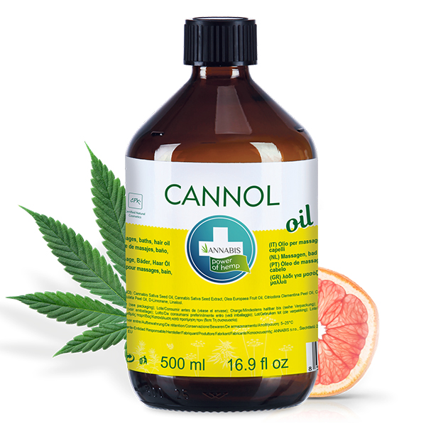 Annabis Cannol Aceite de Cáñamo 500ml - Hidratación y Masaje